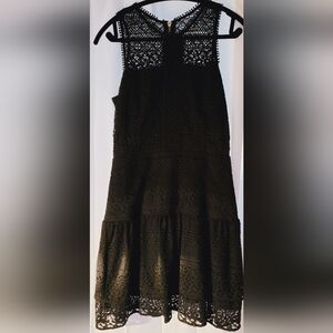 PARKER Mini dress vowing black  sleeveless embroidery